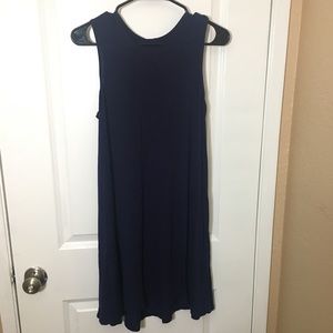 Blue jersey swing dress